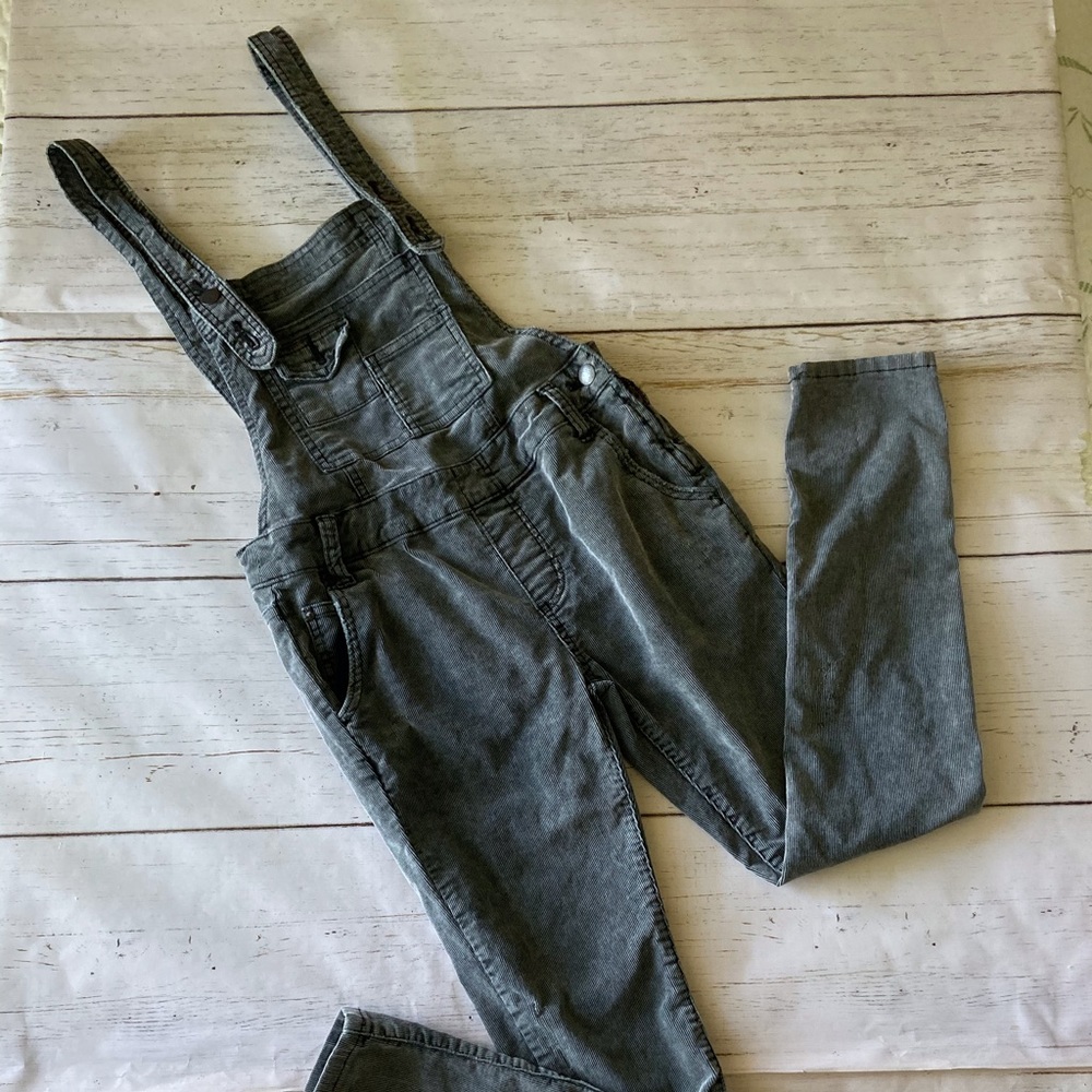Free People Distressed Corduroy Overalls